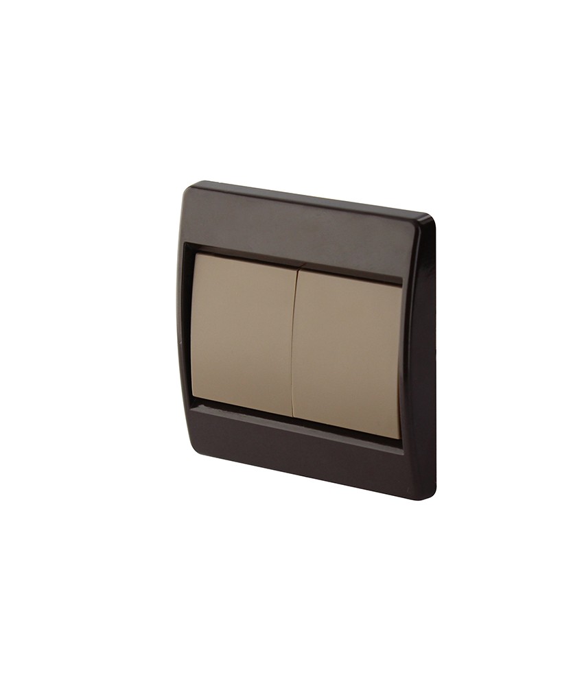 Interrupteur double allumage marron, MUSIK Réf 5702/10M