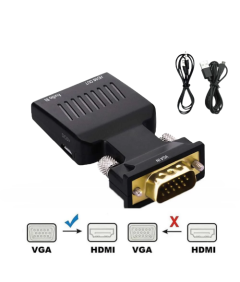 Adaptateur VGA vers HDMI 1080P VGA Male vers HDMI Femelle Convertisseur  avec Audio Cable et Cable