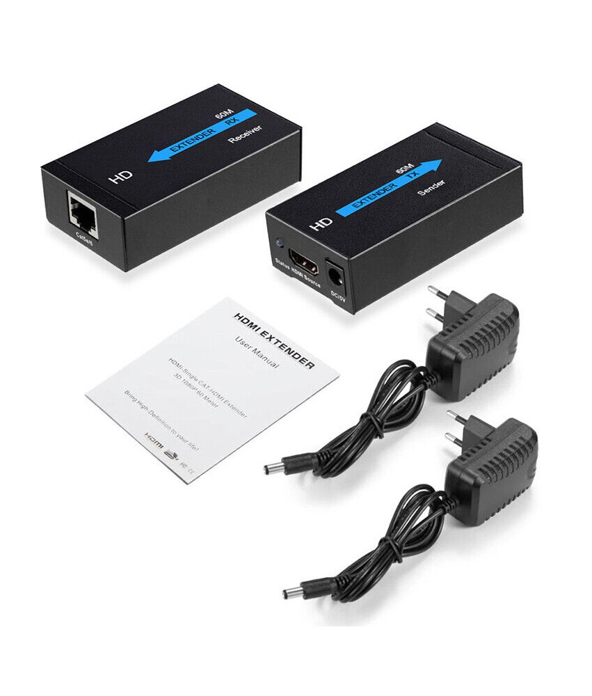 HDMI Extender 1080p 3D émetteur récepteur RJ45 Ethernet Converter Maroc 