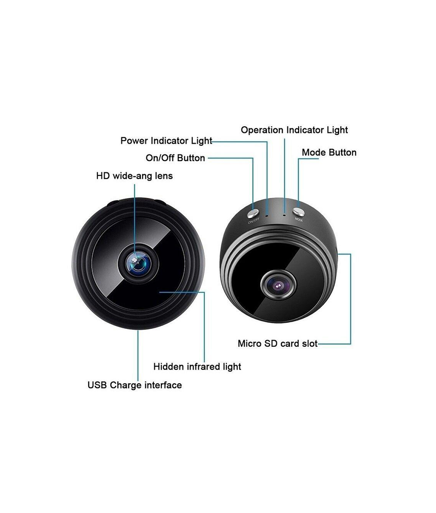 Caméra de surveillance 1080P WiFi infrarouge et détecteur de mouvement