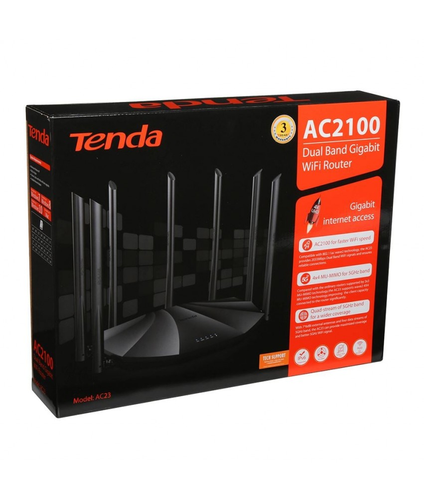 Tenda AC23 Routeur WiFi Gigabit double bande AC2100