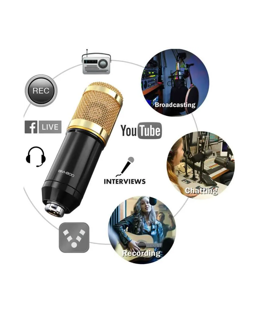 Microphone Condensateur USB Professionnel-Micro Gaming RGB Avec Bouton De Silence,Micro Pc Pour